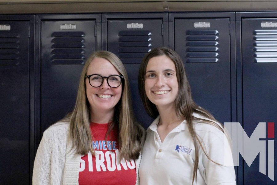 Senior Catherine Boling with her most influential teacher, science department chair Amy Reed. 