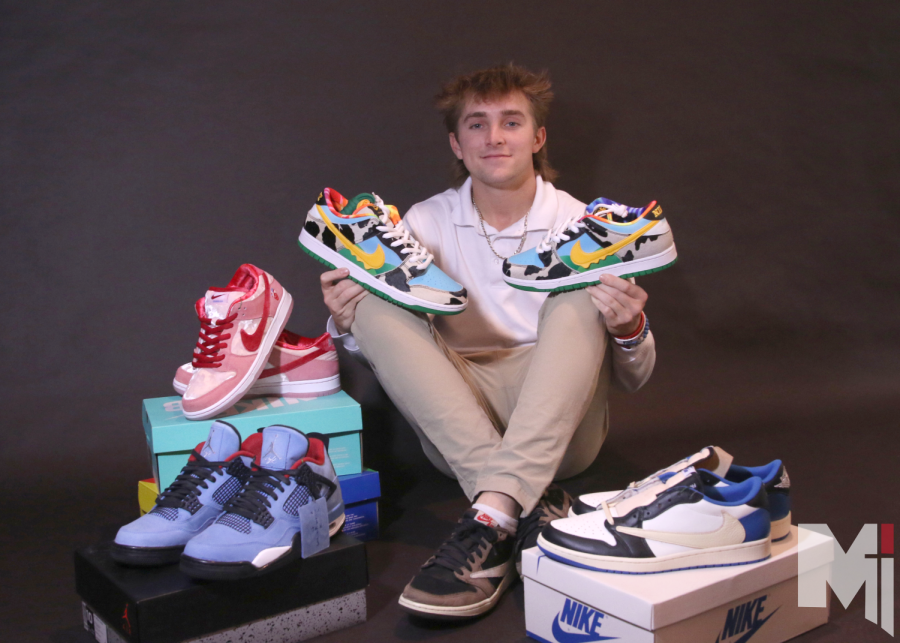 Since sixth grade, senior Rohan Putz has collected over 250 pairs of shoes. “I always look up to all the athletes and see their walk-in shoe closets full of shoes and think its so cool, and that is what I want,” Putz said. 
