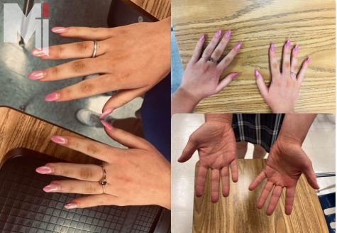 After self tanning, girls are left with orange residue on their hands.  