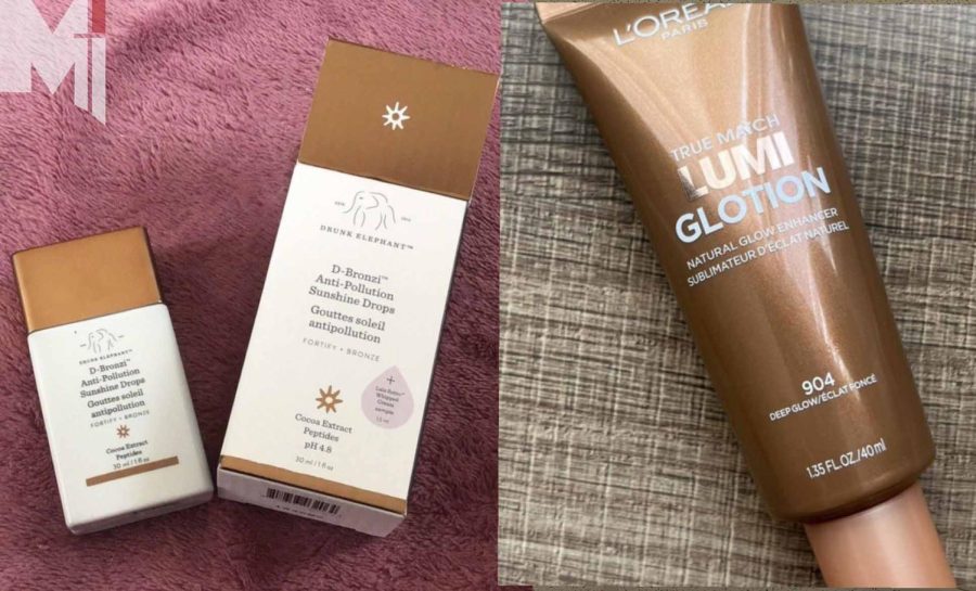 Freshman Bria Sutherlin compares the two products of Drunk Elephant and LOreal Lumi Glotion.  
