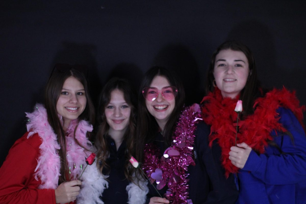 Sophomores Bebe Preu, Mia 
Coniglio, Bria Sutherlin and Mary Aguilera celebrated on Feb. 11 with different outfits and a gift exchange. 
The group used a digital camera to capture the energy of the night.