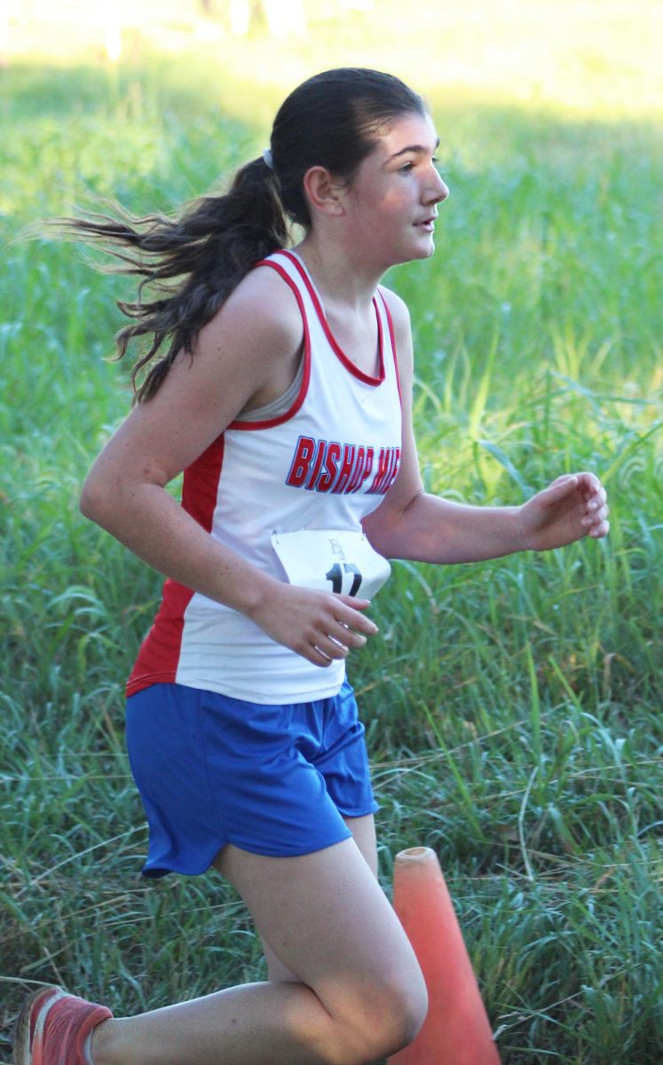 Running with confidence, freshman Laney Murtha finished second in her first high school 2-mile race. “I was feeling confident and excited to finish the race, because I knew I was doing good,” Murtha said. “I was really proud of myself, and really happy for my team.”